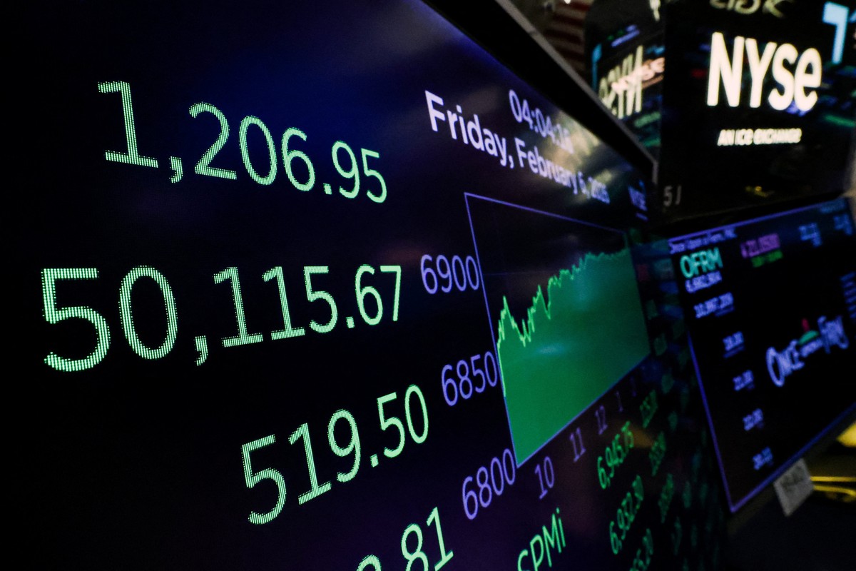 Painel de negociações da bolsa de valores de Nova York