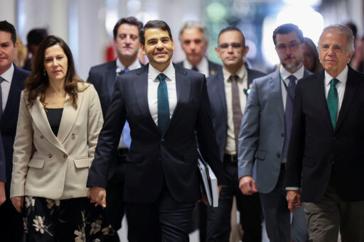 Jorge Messias durante sabatina na CCJ do Senado para vaga no STF.