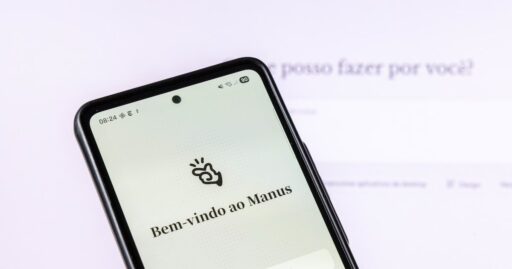 Logotipos da Meta e representação de tecnologia de inteligência artificial.