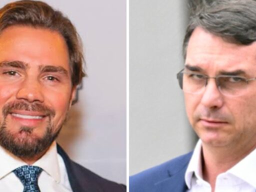 Flávio Bolsonaro e Daniel Vorcaro em imagem de arquivo.