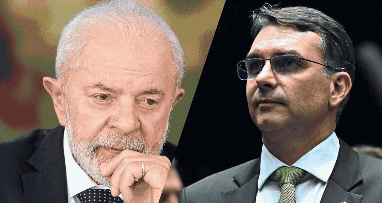 Lula e Flávio Bolsonaro em gráfico de rejeição do Datafolha