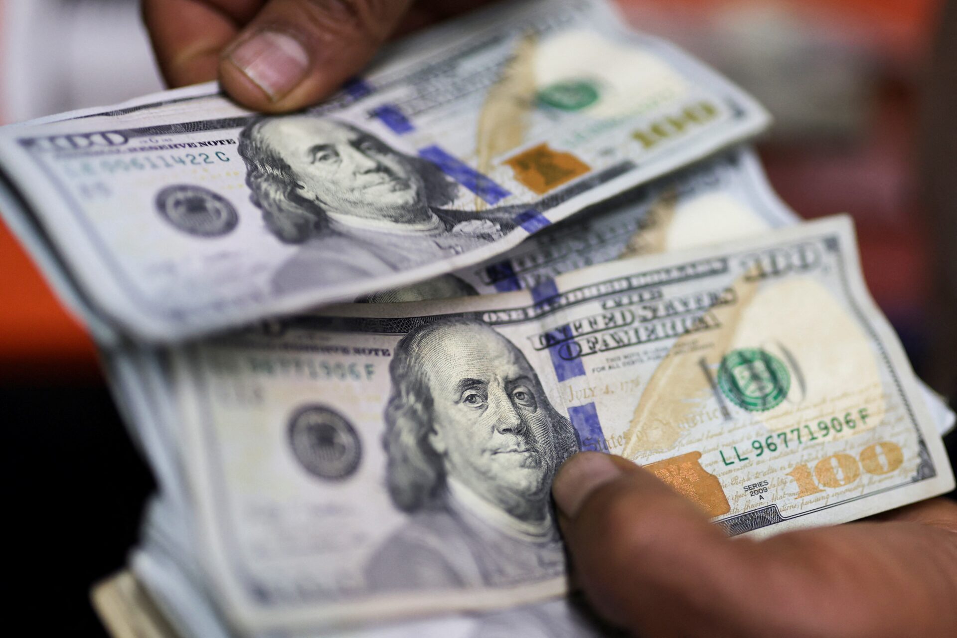 Gráfico mostrando a cotação do dólar.