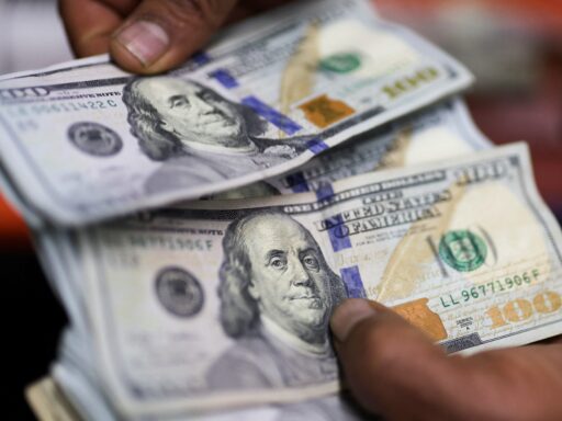Gráfico mostrando a cotação do dólar.