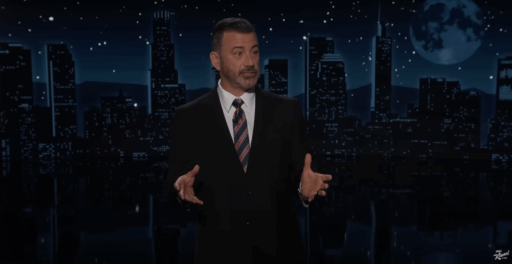Donald Trump e Jimmy Kimmel em montagem editorial.