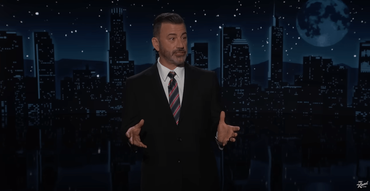 Donald Trump e Jimmy Kimmel em montagem editorial.