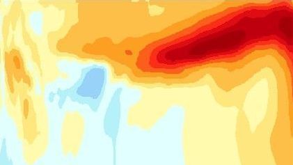 Gráfico de monitoramento das temperaturas no oceano Pacífico pela NOAA.