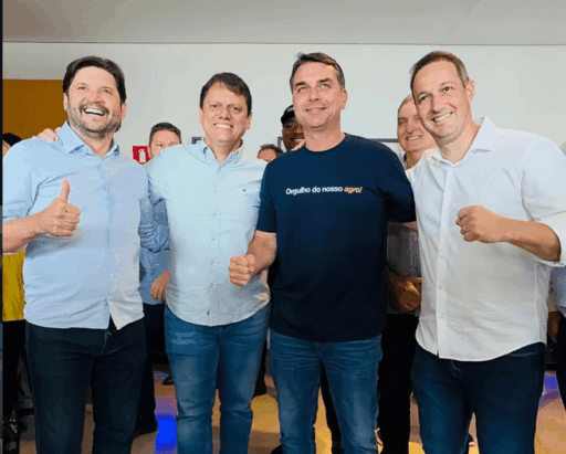 Flávio Bolsonaro e Tarcísio de Freitas na Agrishow.