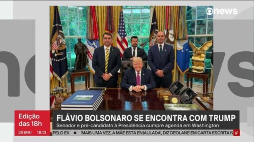 Flávio Bolsonaro se encontra com Donald Trump na Casa Branca em contexto de Política Econômica