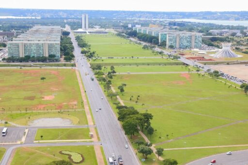 Vista da Esplanada dos Ministérios em Brasília.