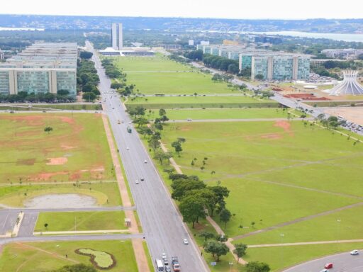 Vista da Esplanada dos Ministérios em Brasília.