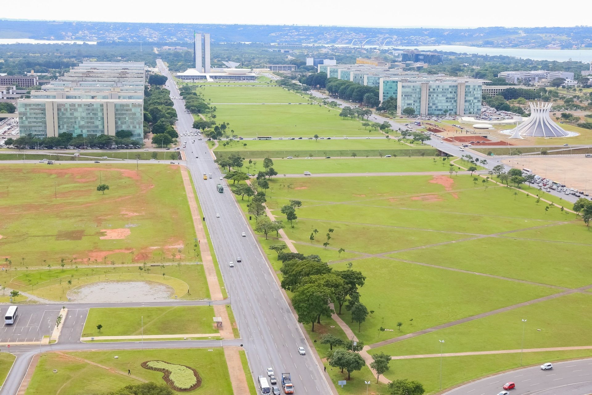Vista da Esplanada dos Ministérios em Brasília.
