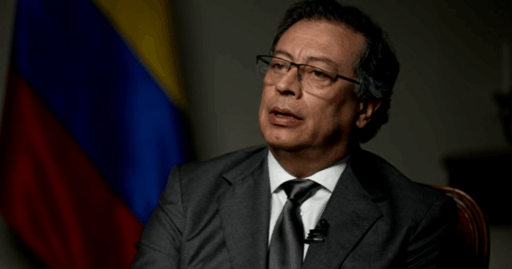 Presidente Gustavo Petro durante pronunciamento sobre as eleições na Colômbia.