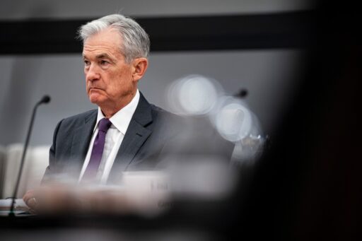 Jerome Powell em evento oficial do Federal Reserve.