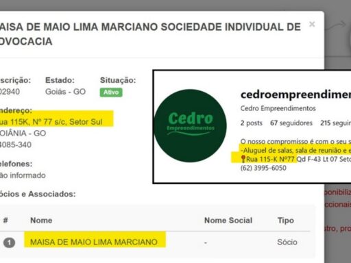 Fachada de prédio comercial em Goiânia onde o escritório está registrado.
