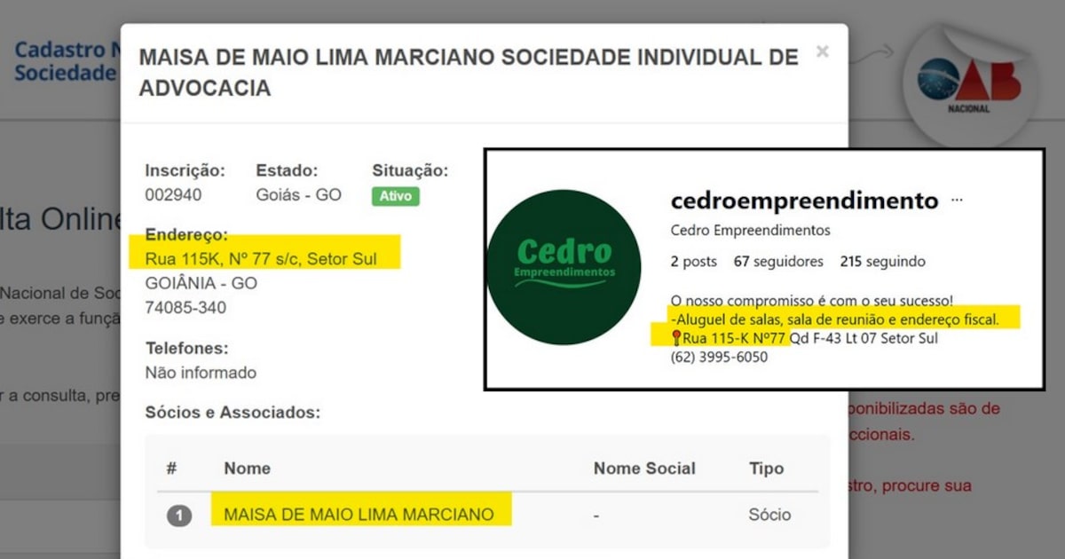 Fachada de prédio comercial em Goiânia onde o escritório está registrado.