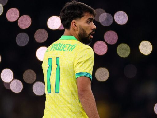 Lucas Paquetá comemora gol marcado pela Seleção Brasileira contra o Panamá.
