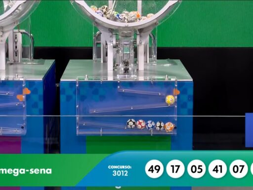 Volante da Mega-Sena com os números do concurso 3012.