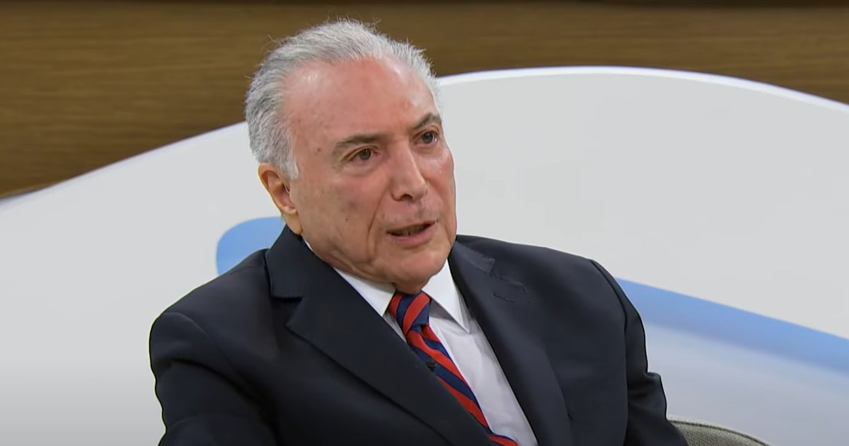 Michel Temer comenta embate entre Gilmar Mendes e Romeu Zema.