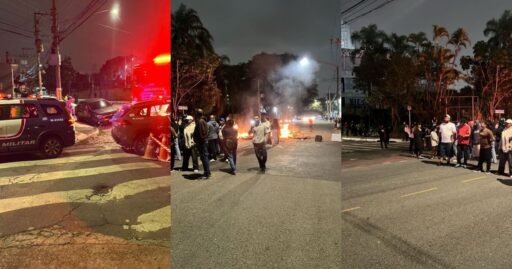 Manifestação de moradores no Jaguaré após explosão de residência.