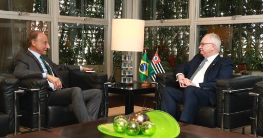 Paulo Skaf e ministro Edson Fachin em reunião na Fiesp.