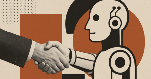 Empreendedor utilizando ferramentas de inteligência artificial para gestão de negócios.