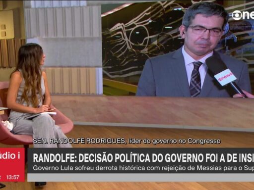 Randolfe Rodrigues comenta rejeição de Messias no Senado.