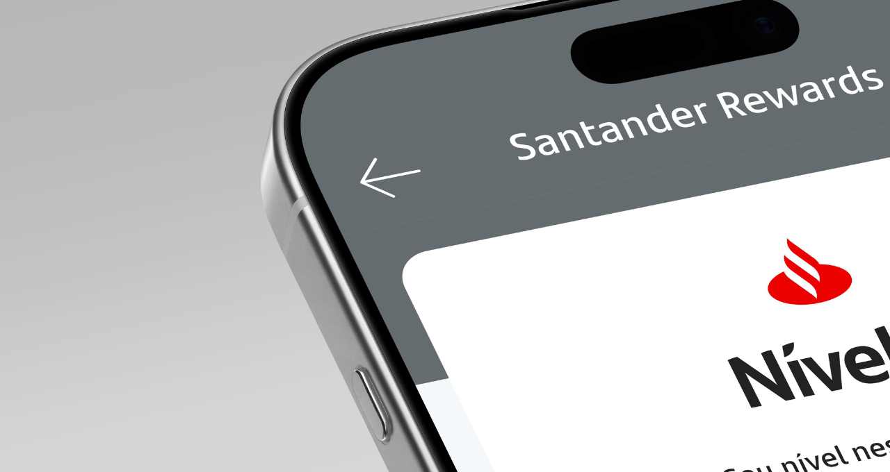 Cartão de crédito do Santander em destaque.