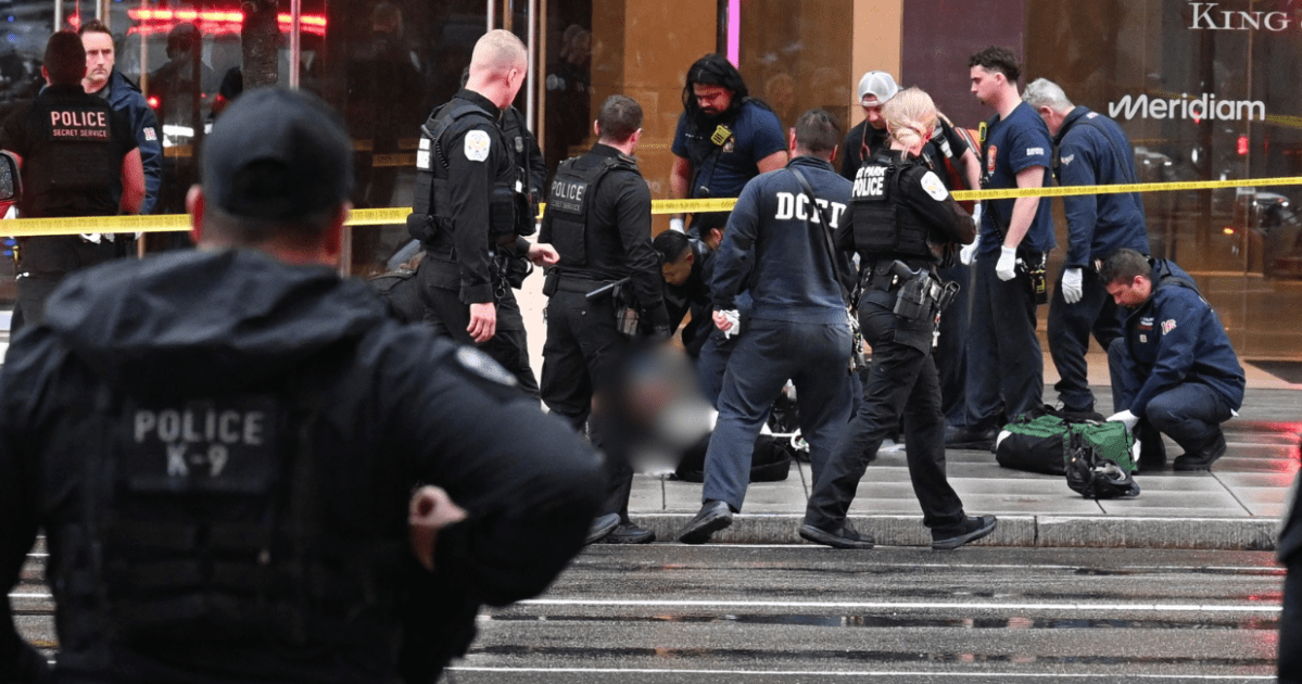 Vista da Casa Branca com forte esquema de segurança.