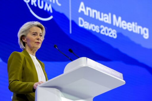 Presidente da Comissão Europeia, Ursula von der Leyen, em Davos.