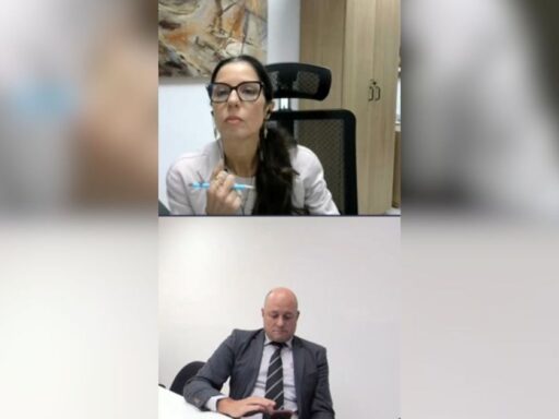Tribunal de Justiça de Santa Catarina durante audiência virtual.