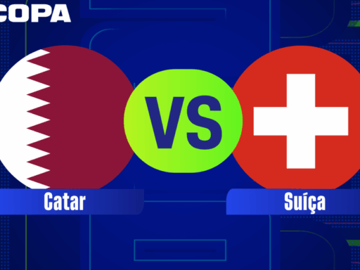 Seleções de Catar e Suíça se enfrentam na Copa do Mundo 2026.