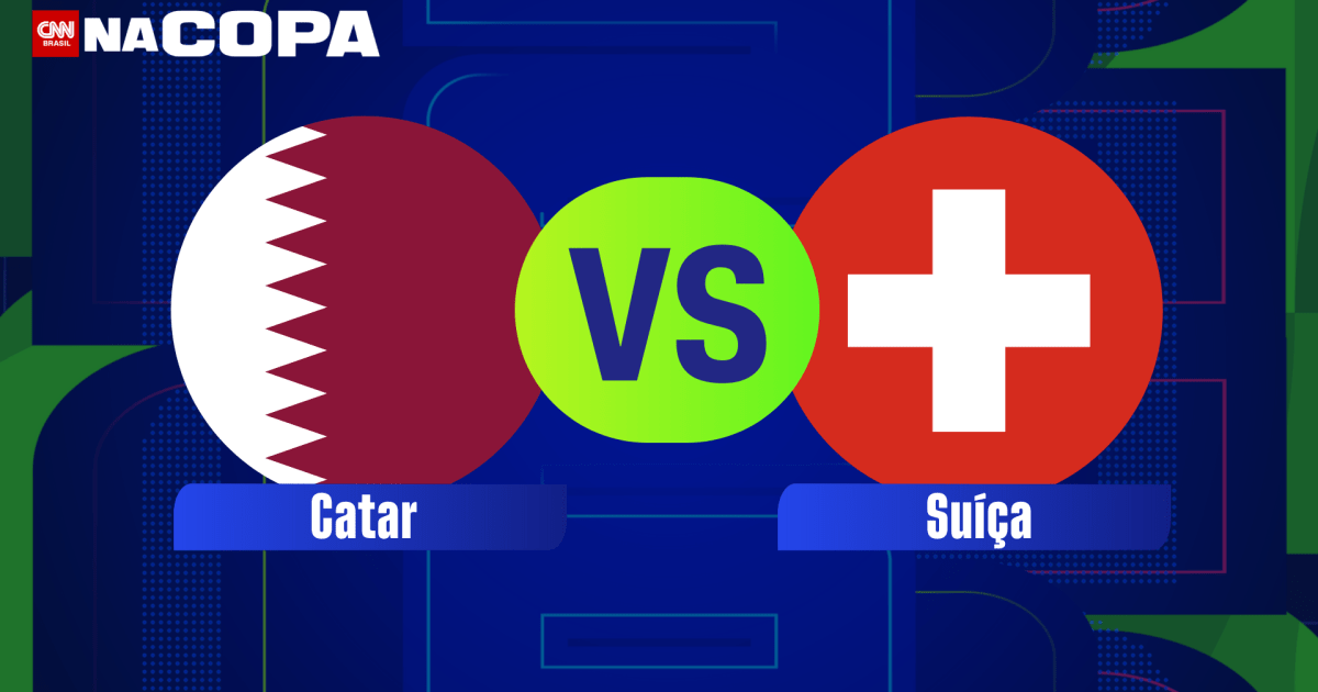 Seleções de Catar e Suíça se enfrentam na Copa do Mundo 2026.