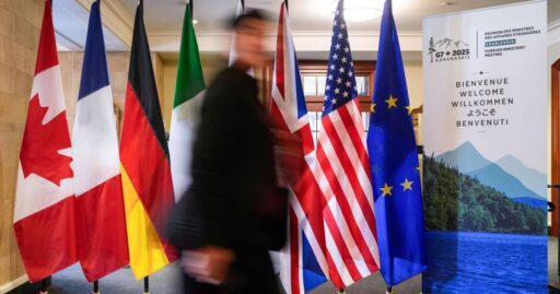 Líderes mundiais reunidos na cúpula do G7.
