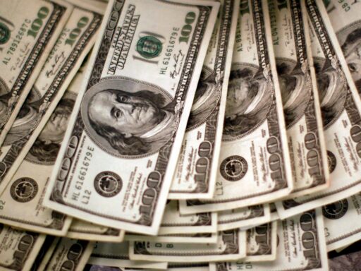 Notas de dólar em circulação.