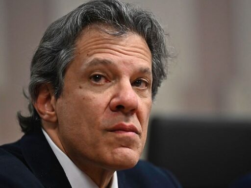 Fernando Haddad durante evento na PUC em São Paulo.