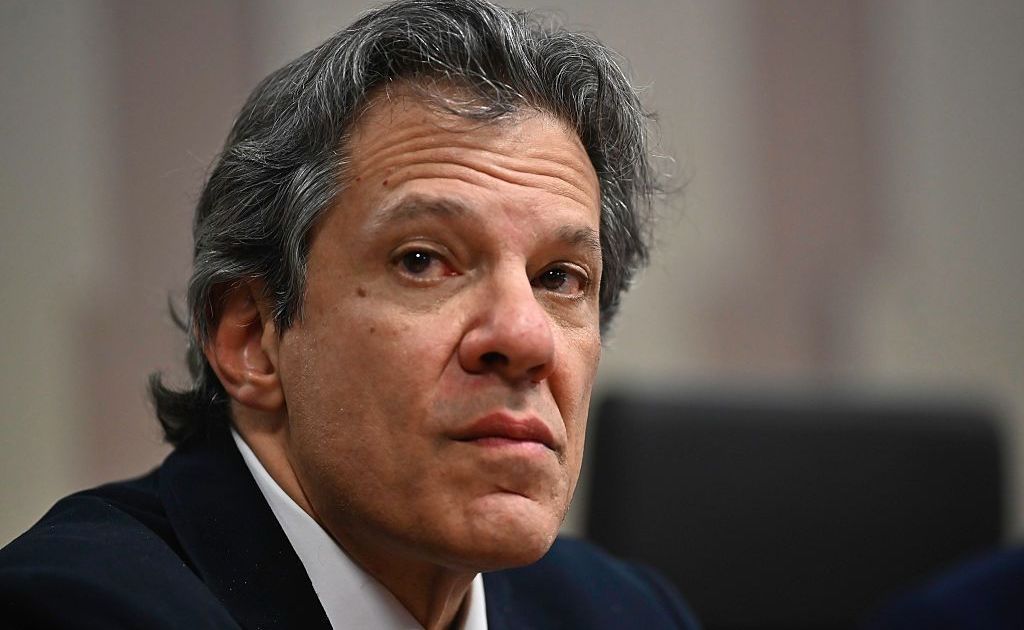 Fernando Haddad durante evento na PUC em São Paulo.