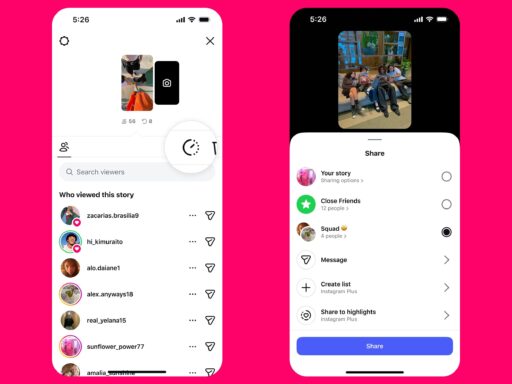 Interface do Instagram Plus com novos recursos de assinatura.