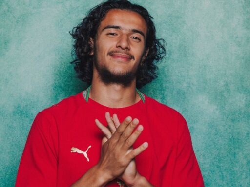 Jogadores da seleção de Marrocos durante treinamento para a Copa do Mundo.
