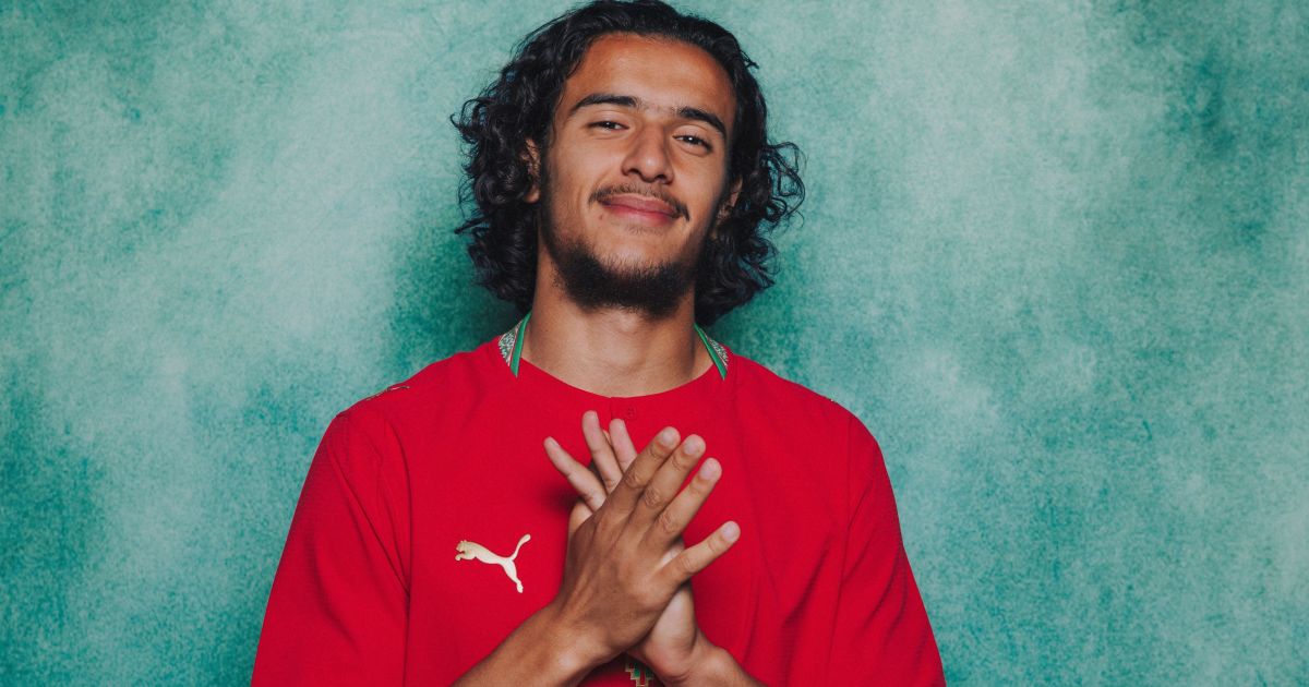 Jogadores da seleção de Marrocos durante treinamento para a Copa do Mundo.