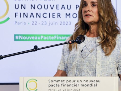Melinda French Gates em entrevista comentando sobre Jeffrey Epstein.