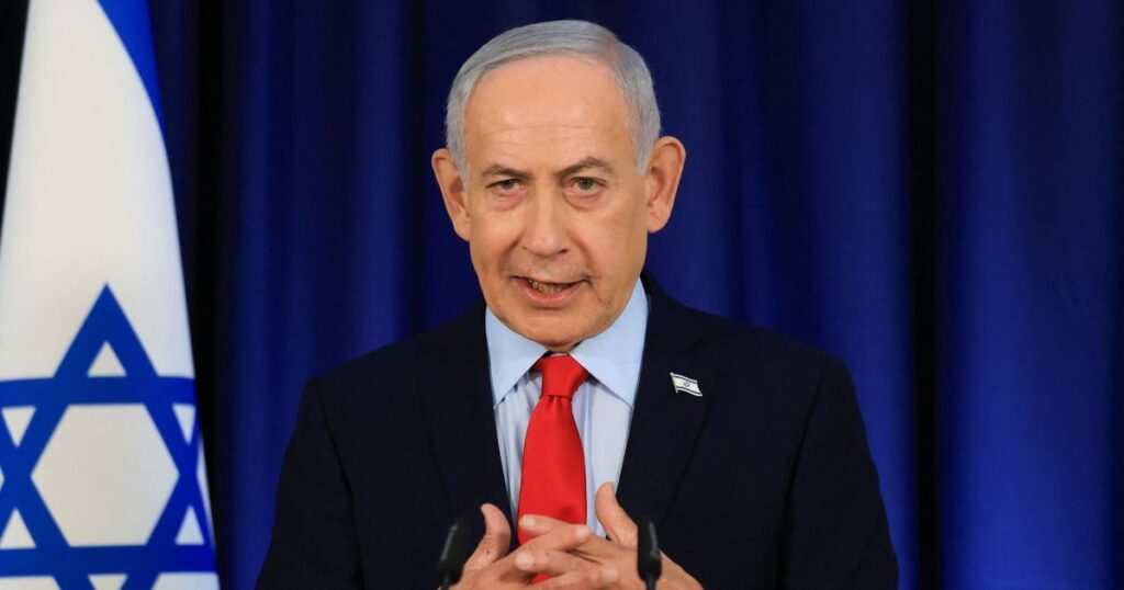 Benjamin Netanyahu e Donald Trump em reunião oficial.