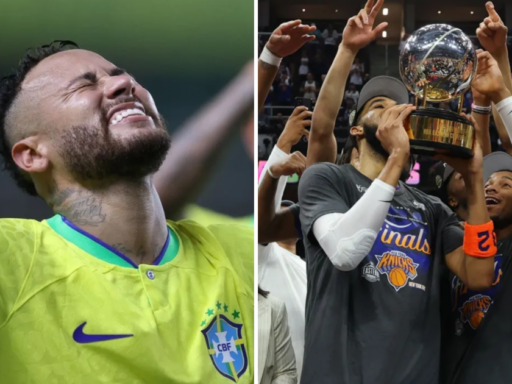 Jogadores do NY Knicks em partida decisiva da NBA.