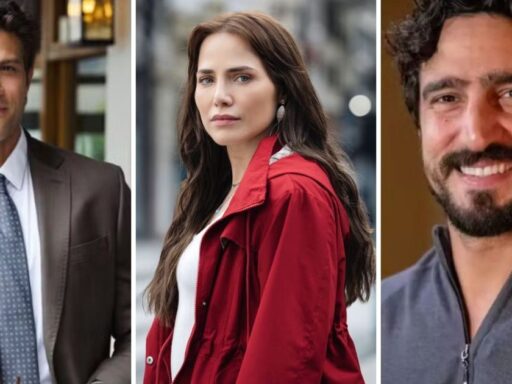 Elenco da novela Quem Ama Cuida em cena.
