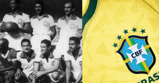 Evolução histórica dos uniformes da Seleção Brasileira em Copas do Mundo.