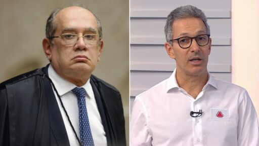 Romeu Zema e o ministro Gilmar Mendes em eventos distintos.