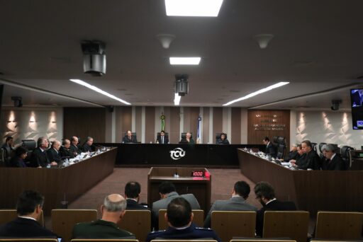 Plenário do Tribunal de Contas da União durante sessão de julgamento.