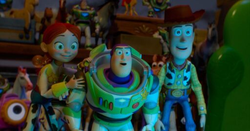 Cena de Toy Story 5 destacando o uso de tablets na infância.